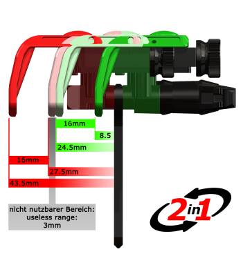 G+E Schaftbacke Bigbore Zahnstange +40mm, LH_11