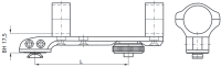 ERA Brückenschwenkmontage für Ringe L=73mm