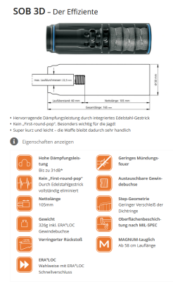 ERA Silencer Schalldämpfer SOB3D, mit ERA®LOC_2