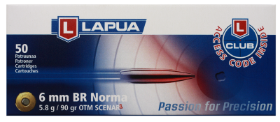 Lapua Cartridge 6mmBR Norma, Scenar-L OTM 90gr_1