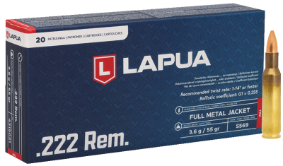 Lapua Kugelpatrone .222Rem, FMJ 55gr S569_1