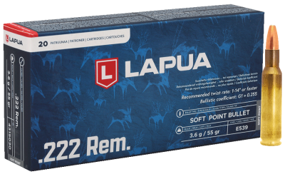 Lapua Kugelpatrone .222Rem, SP 55gr E539_1