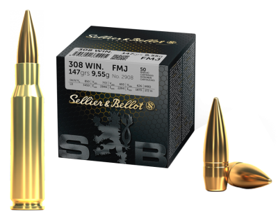 Sellier&Bellot Kugelpatrone .308Win, FMJ 147gr_1