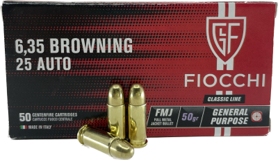 Fiocchi FFW-Patrone 6.35mm/.25 Auto FMJ 50gr_1