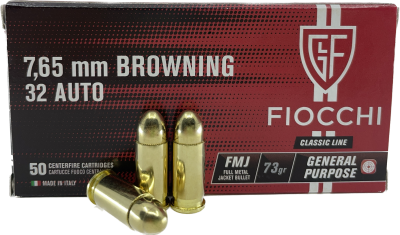 Fiocchi FFW-Patrone 7.65mm Brow. .32 Auto FMJ 73gr_1