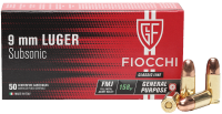 Fiocchi FFW cartridge 9mmLuger FMJ subsonic 158grs