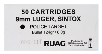 RUAG FFW-Patrone 9mmLuger, Sintox Target FMJ 124gr_1