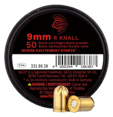 GECO Platzpatrone 9mm/.380 R, Knall -Schwarzpulver_1