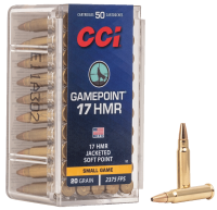 CCI 52 Rimfire .17HMR, .17HMR Gamepoint JSP, 20grs