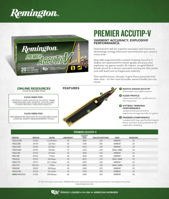 Remington cartouche .221Rem Fireball, ATip BT 50gr_2