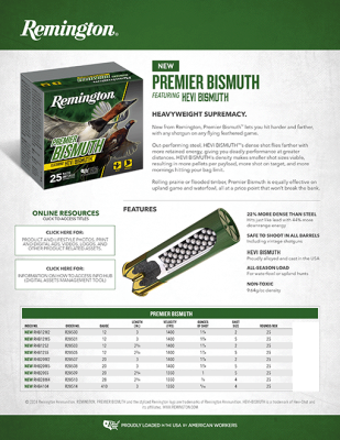 Remington Schrotpatrone 20/76, Premier Bismuth_2