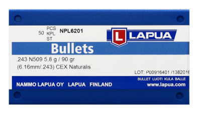 Lapua Bullet 6mm, Naturalis Solid 90gr N509_1