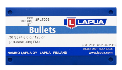 Lapua Projectile 7.62mm, Spitzer FMJ 123gr S374_3