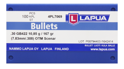 Lapua Projectile 7.62mm, Scenar OTM 167gr GB422_2