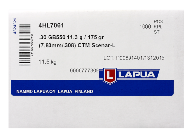 Lapua Projectile 7.62mm, Scenar-L OTM 175gr GB550_2