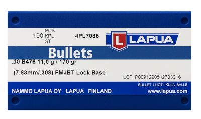 Lapua projectile 7.62mm, Lock Base FMJBT 170gr_2