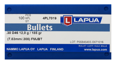 Lapua projectile 7.62mm, FMJ Boat Tail 185gr D46_2