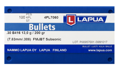 Lapua Geschosse .30, Subsonic FMJBT 200gr B416_2