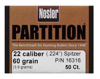 Nosler Projectile .22, Partition Sp 60gr (50Pcs.)_1