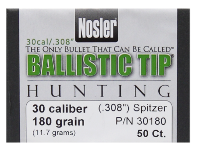 Nosler Projectile .30, BallisticTip 180gr (50Pcs.)_1