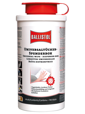 Ballistol dispenser box with 130 dry wipes_1