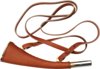 Corne gainées avec lanière cuir marron, 22cm