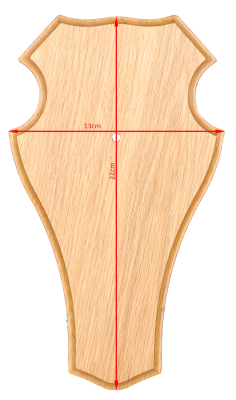 ABL Trophäenschild 22x13cm hell rund für Rehbock_3