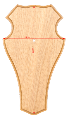 ABL Trophäenschild 23x13cm hell rund für Rehbock_3