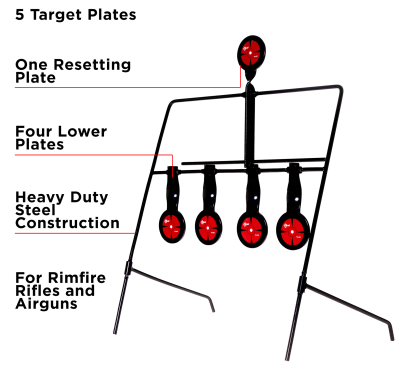 Allen Metal Reseting Silhouette Target, blk_4