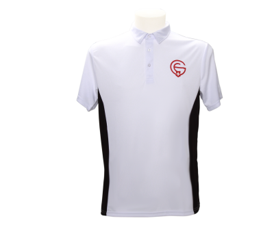 G+E Polo Shirt, Unisex weiss/schwarz XS-3XL_1