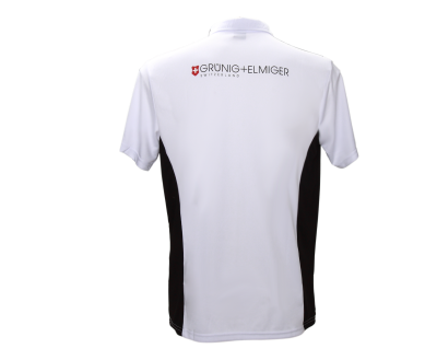 G+E Polo Shirt, Unisex weiss/schwarz XS-3XL_1